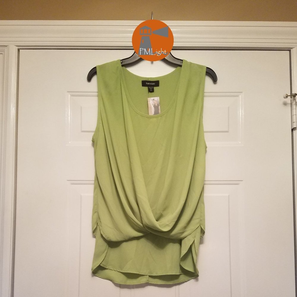 Karen Kane XS New Scoop Neck Shirt Kiwi Green Sleeveless